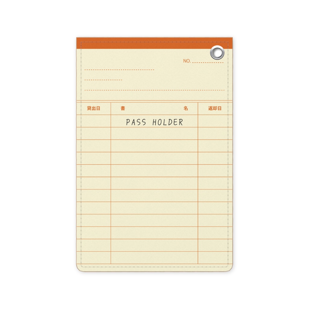 【6色】貸し出しカード風パスケース