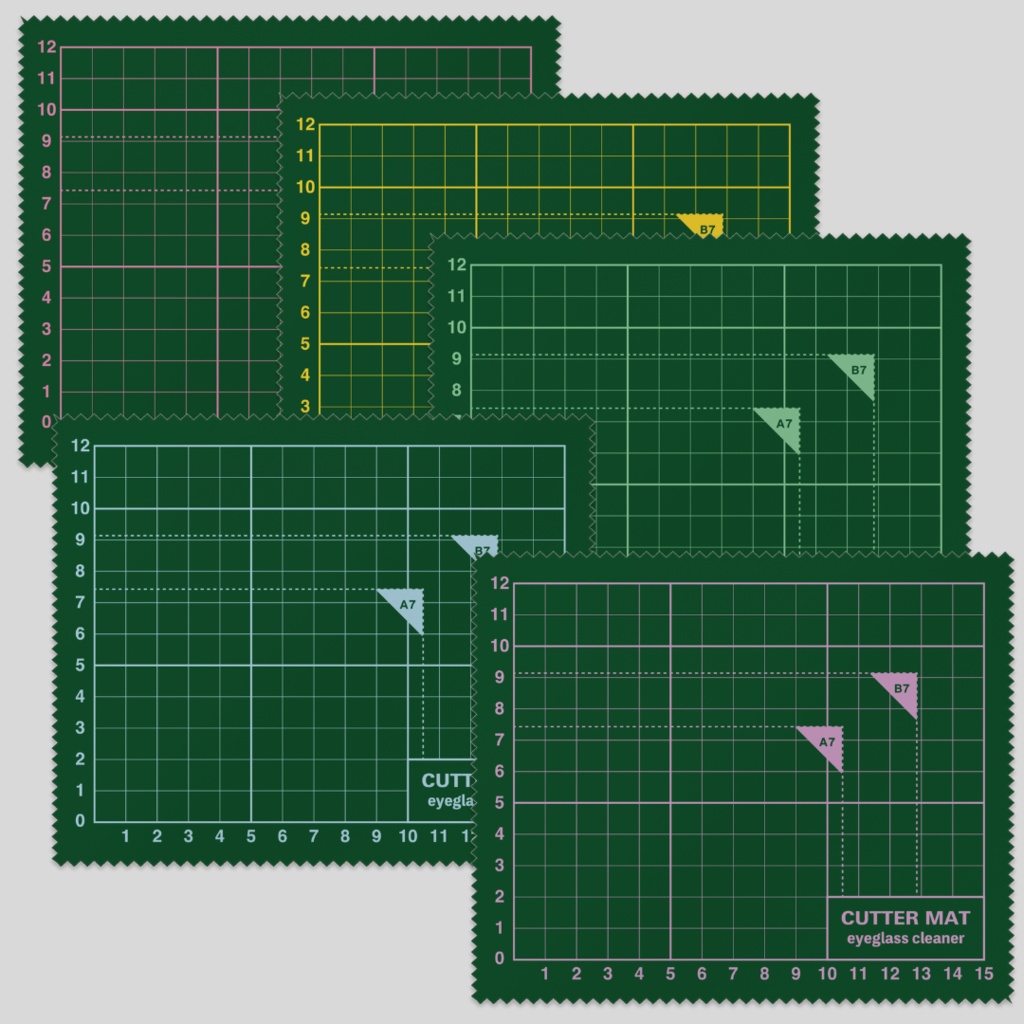 【6色】カッターマットなメガネ拭き