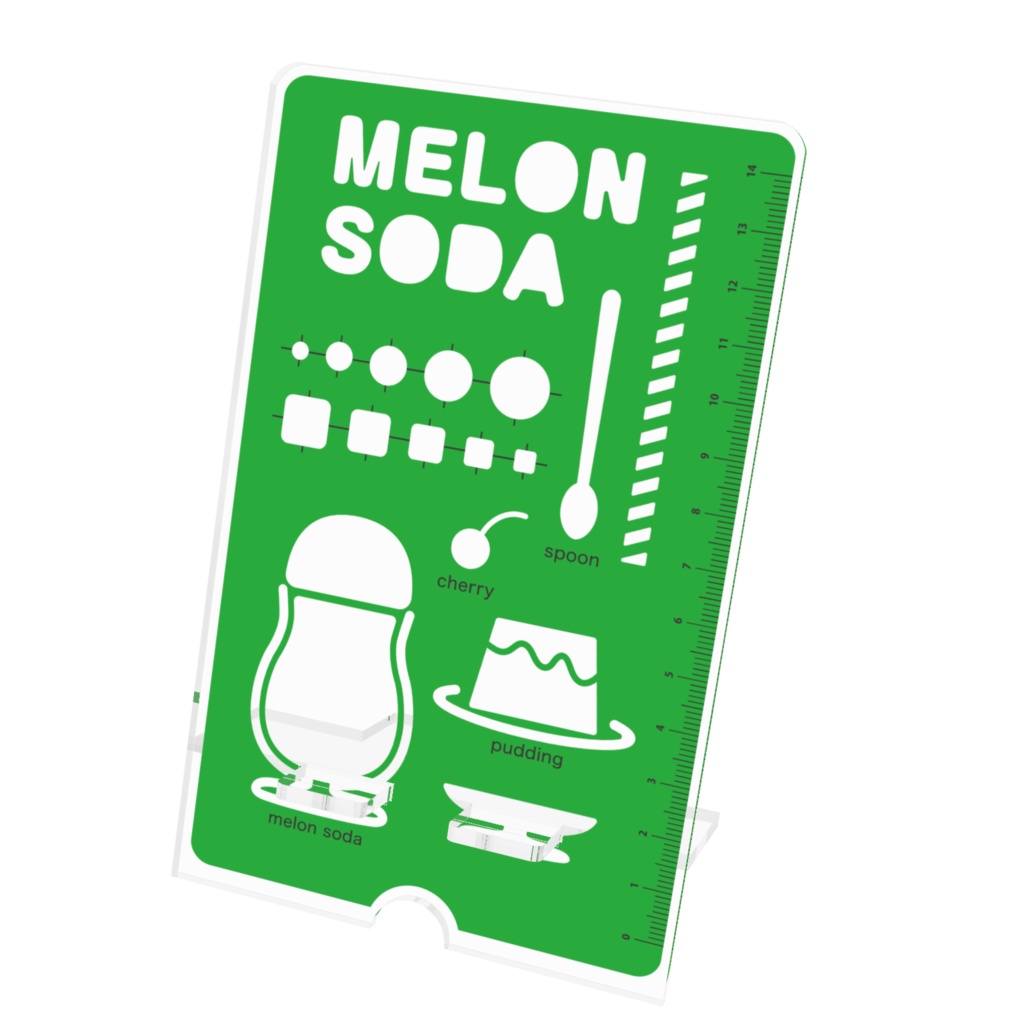 テンプレート風スマホスタンド(メロンソーダ)