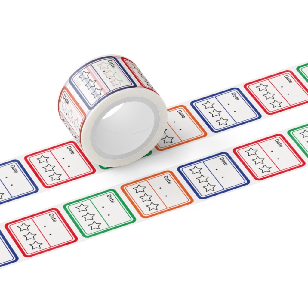 読書記録が出来る、背ラベル風マステ