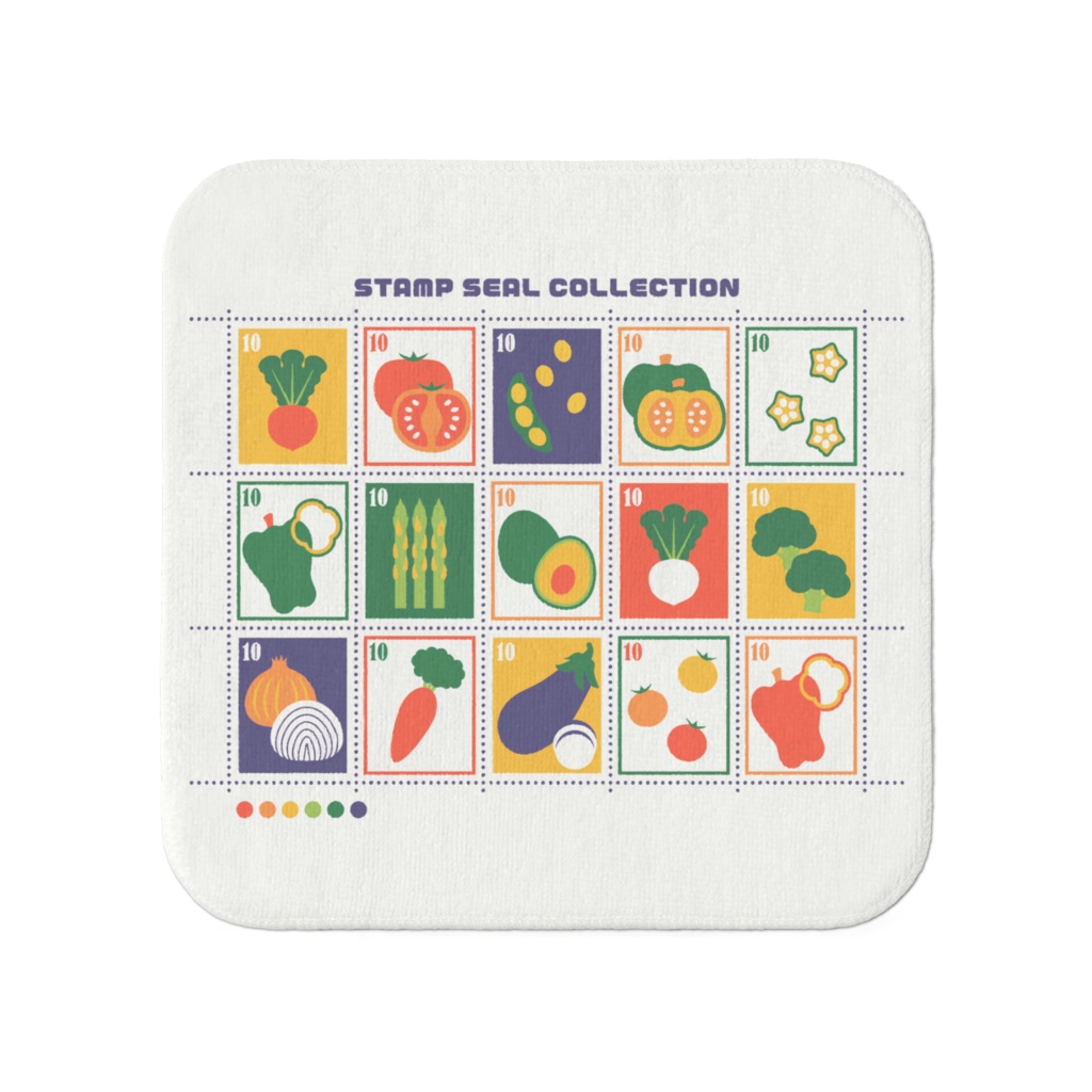 切手シートみたいなハンカチタオル(野菜)