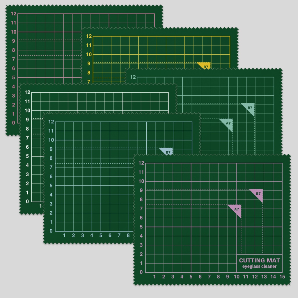 【6色】カッターマットなメガネ拭き①