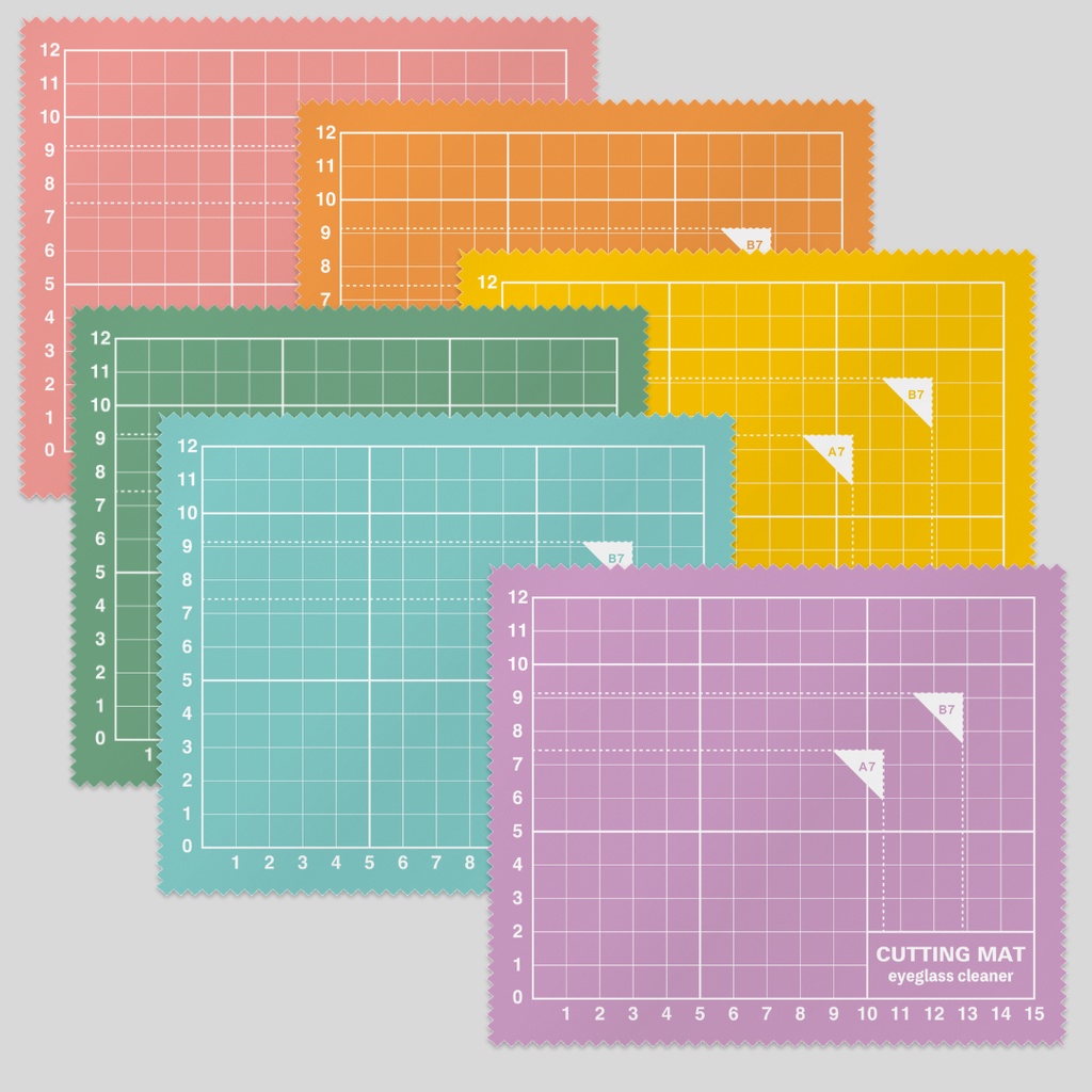 【6色】カッターマットなメガネ拭き②