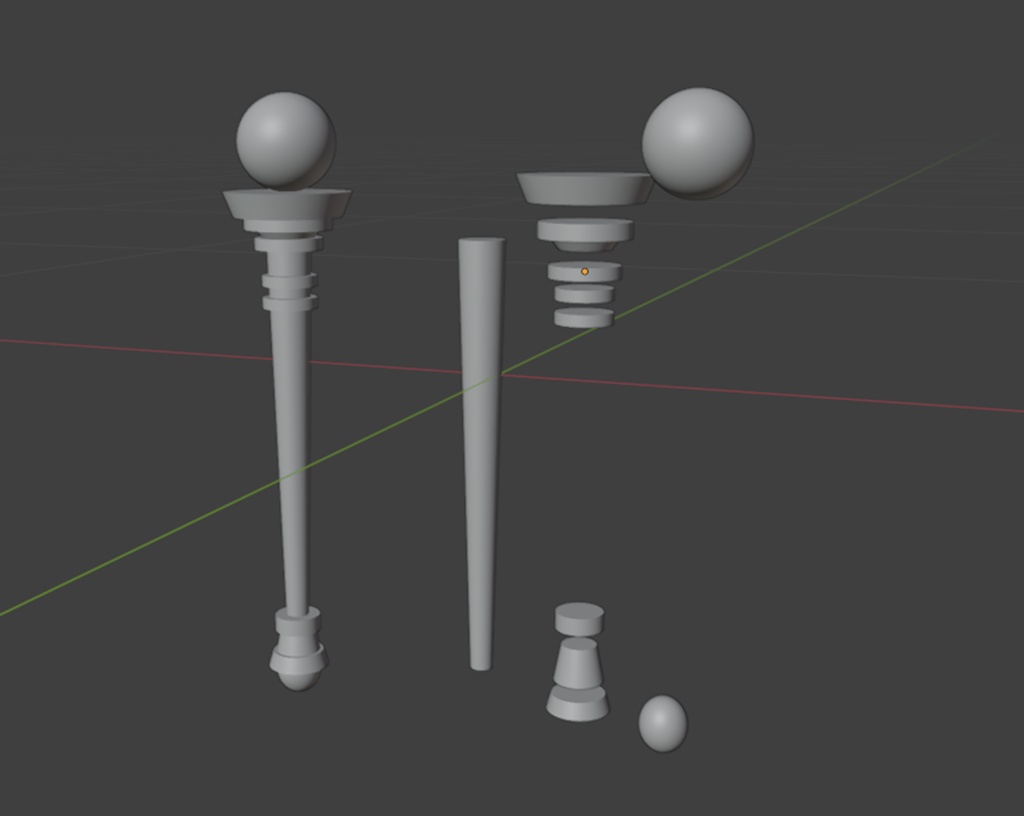 【見本用作例データ】漫画用3D素材 杖モデル（FBX）