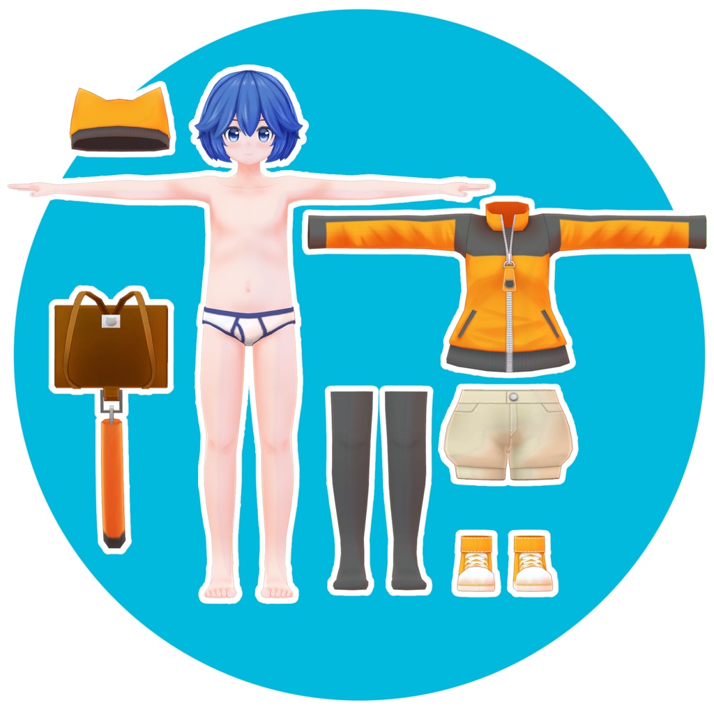 QUEST&PC用vrchatアバター「あいねこくん」