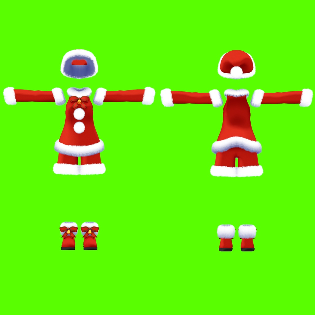サンタ服(くりねこちゃん・しろがねこちゃん・あいねこくんPCVR版・ももねこちゃん用)