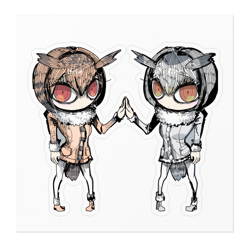 コノハ博士とミミ助手ステッカー