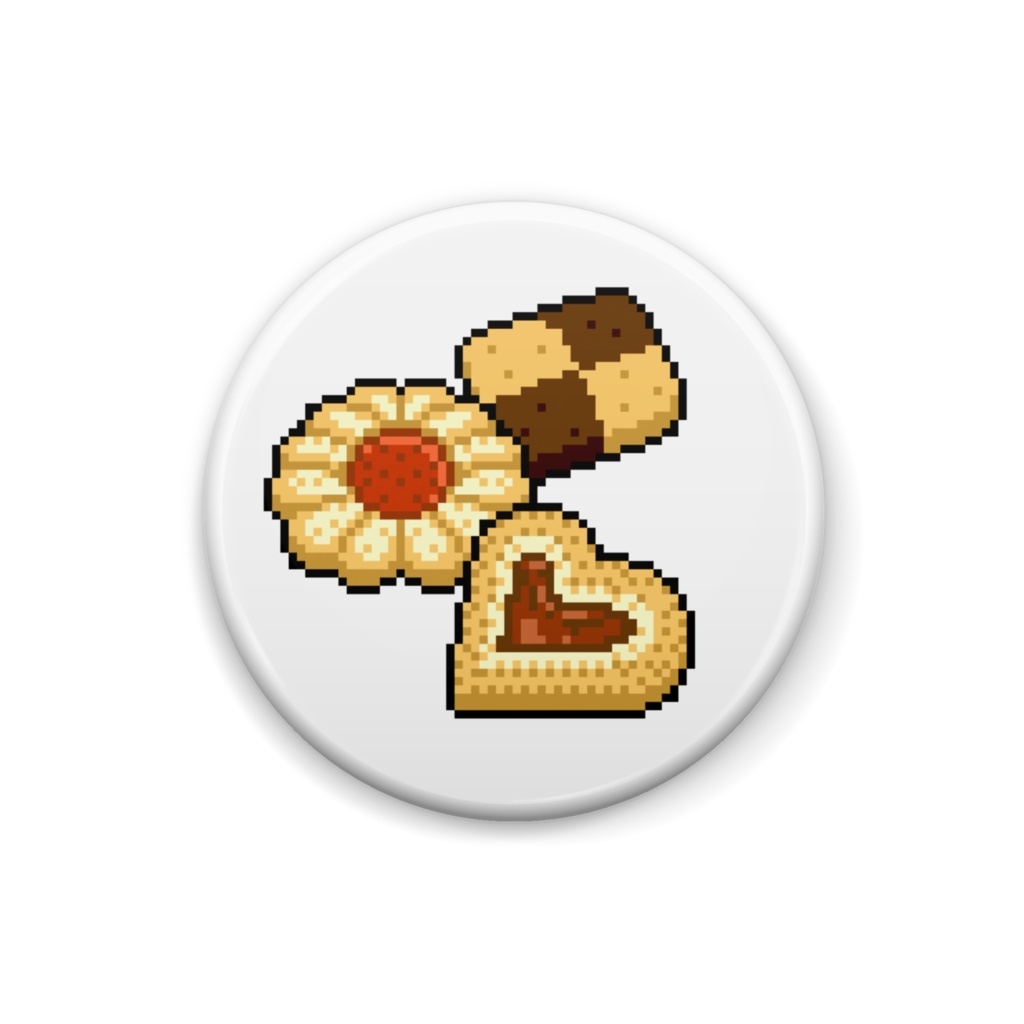 ドット絵デザート缶バッチ