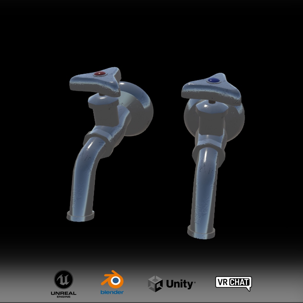 【無料】蛇口(冷水 / 温水)2種セット【3Dモデル】