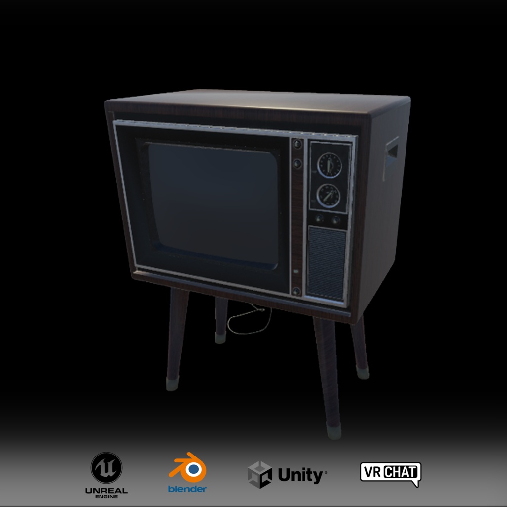 【昭和レトロ】アナログテレビ3色セット【3Dモデル】