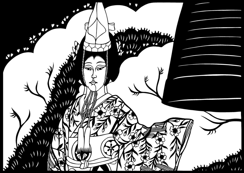 切り絵「坂東玉三郎・娘道成寺」