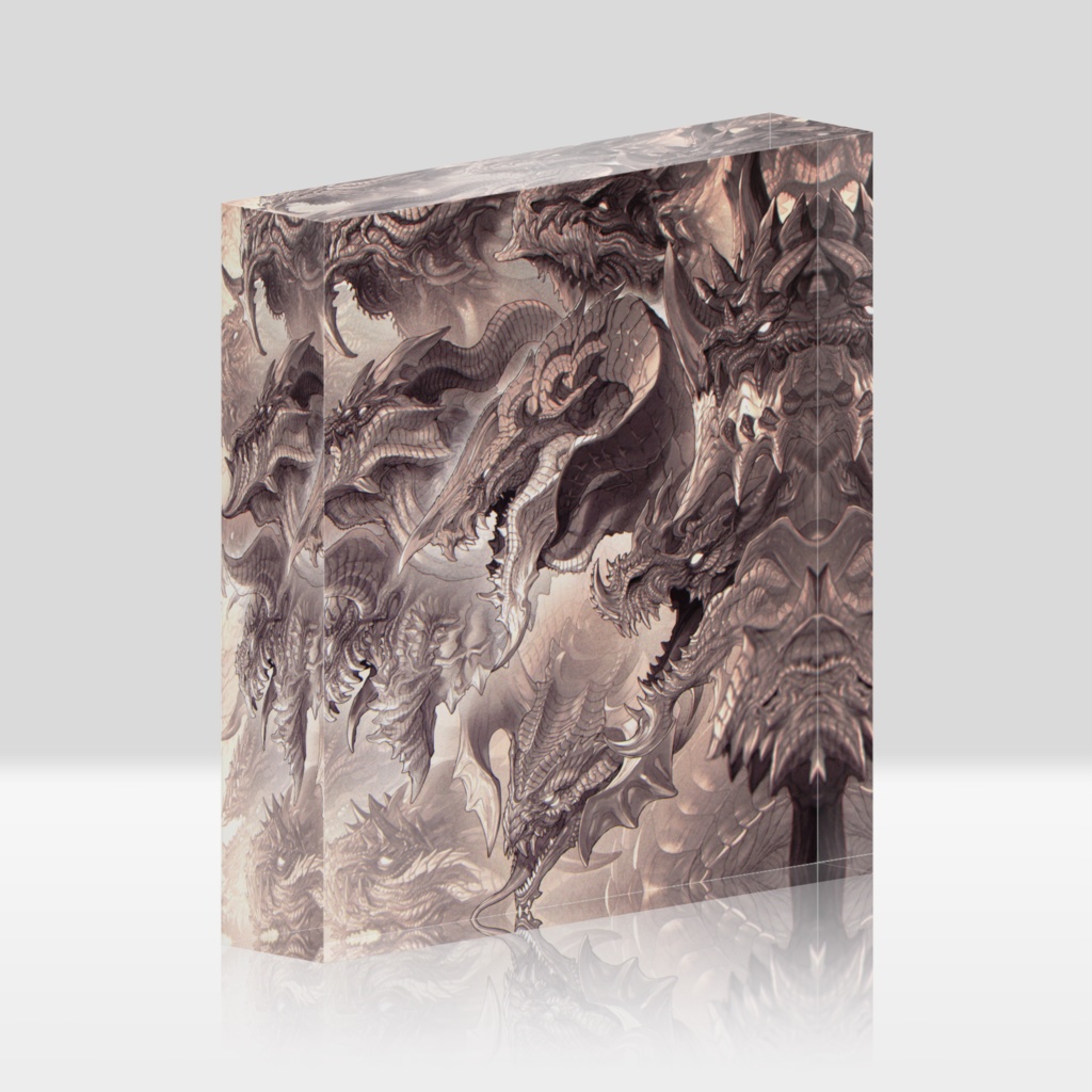 "Chaotic Scales" Acrylic Block (white background type)
