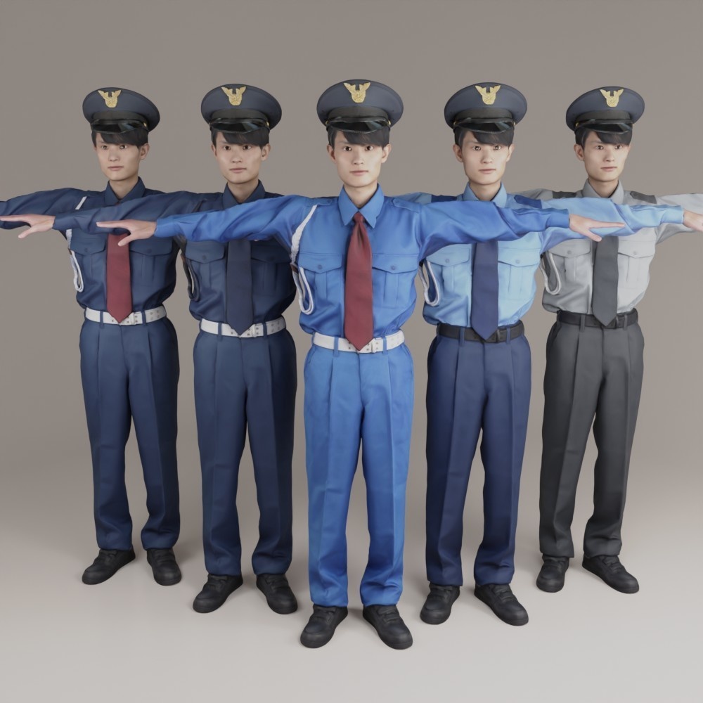 VRMリアル警備員男性3Dアバター【VRChat/Cluster】 155_Toshi
