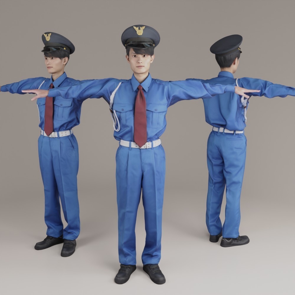 VRMリアル警備員男性3Dアバター【VRChat/Cluster】 155_Toshi