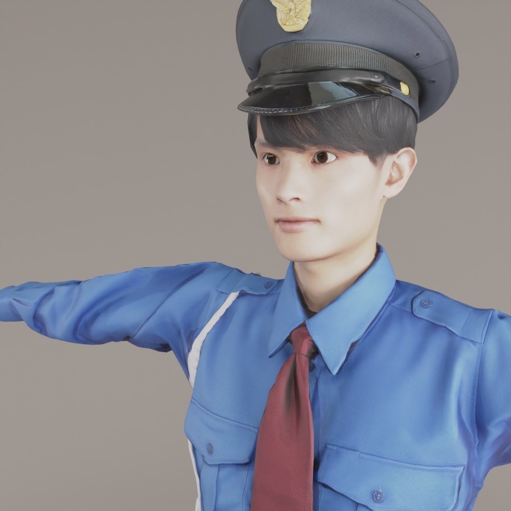 VRMリアル警備員男性3Dアバター【VRChat/Cluster】 155_Toshi