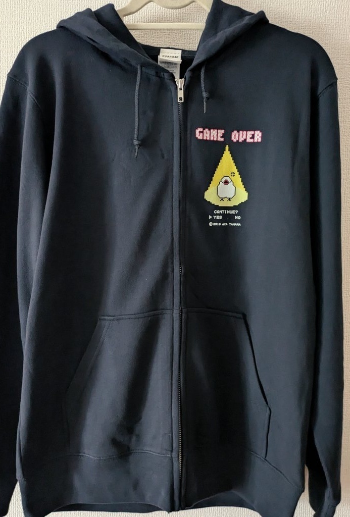 【受注生産】文鳥まつり17で大好評!パズルゲーム風デジタル文鳥ジップパーカー(送料込み)