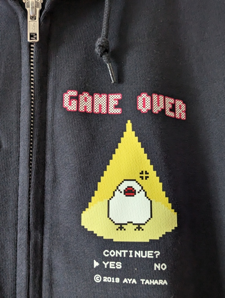 【受注生産】文鳥まつり17で大好評!パズルゲーム風デジタル文鳥ジップパーカー(送料込み)