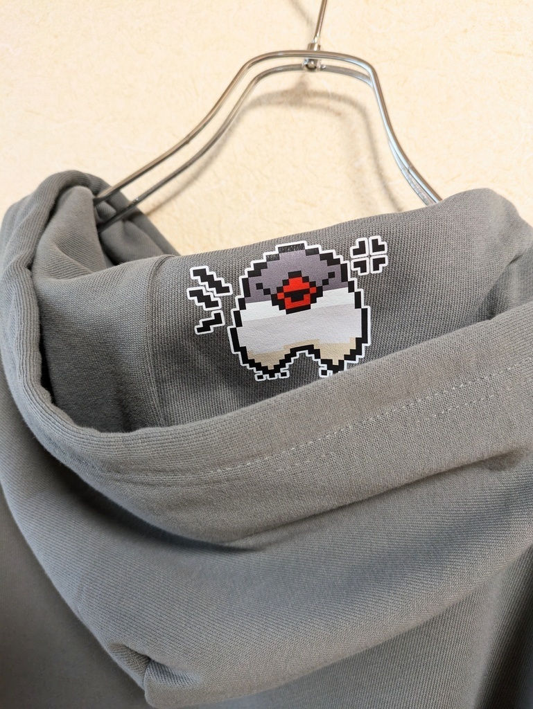 【20%OFF!SALE!】ドット絵文鳥のかくれんぼパーカー デジタル文鳥 7000円以上お買い上げプレゼント対象商品