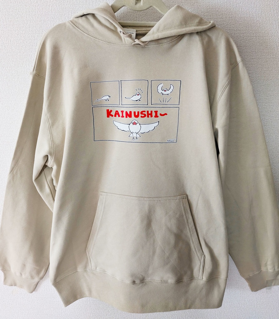 20％OFF！SALE！】かいぬし～白文鳥パーカー　７０００円以上お買い上げプレゼント対象商品