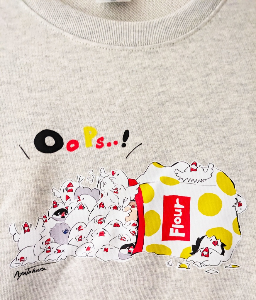 【30%OFF!SALE!】スウェット「奥さ~ん!文鳥こぼれてるよ~!」Mサイズのみ 7000円以上お買い上げプレゼント対象商品