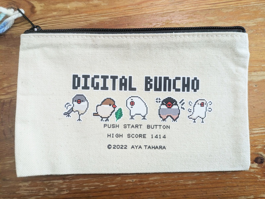 【送料無料】ドット絵文鳥ポーチ　デジタル文鳥　