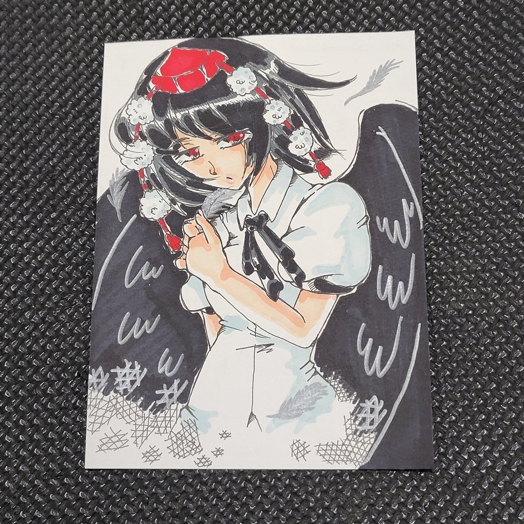 「売り切れ」東方project 射命丸文 色紙 原画