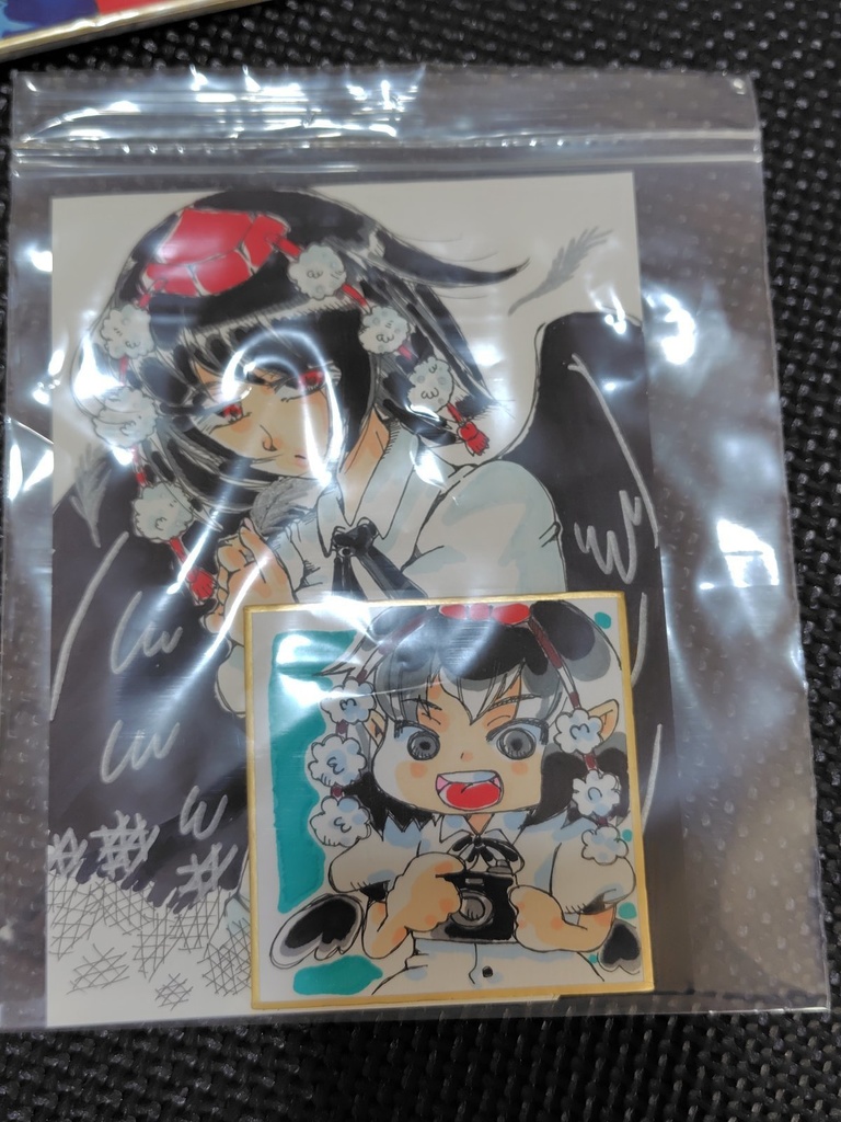 「売り切れ」東方project 射命丸文 色紙 原画