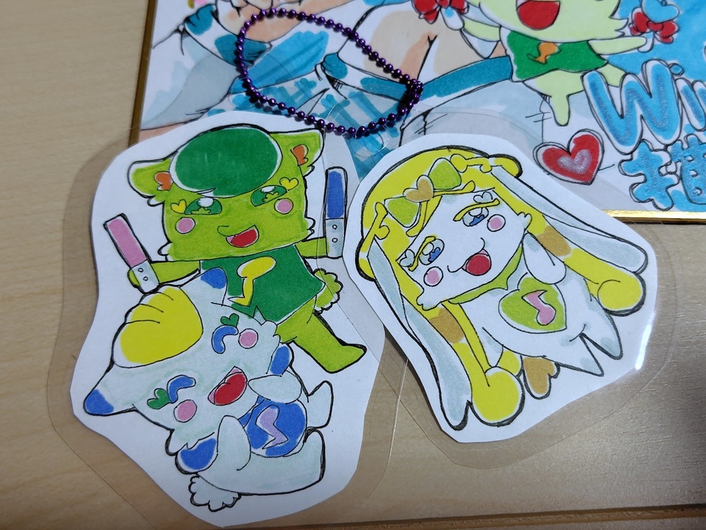 キミとアイドルプリキュア 色紙 原画 イラスト シャカシャカキーホルダー