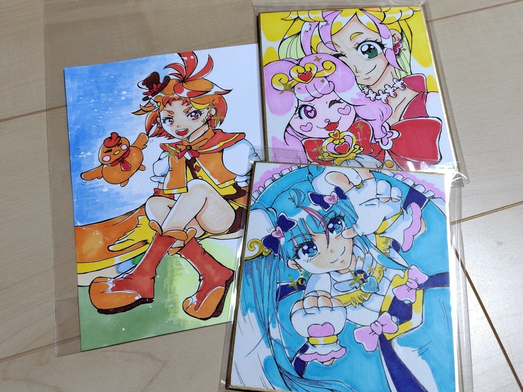 「キラキラ風」プリキュア　原画色紙　イラスト　