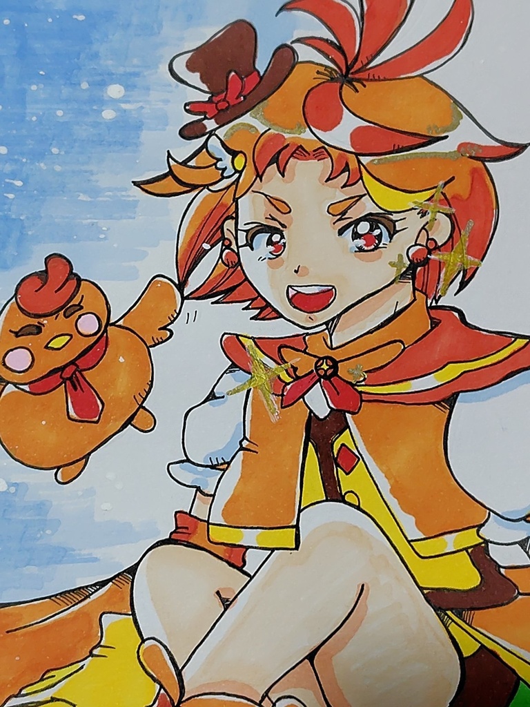 「キラキラ風」プリキュア 原画色紙 イラスト