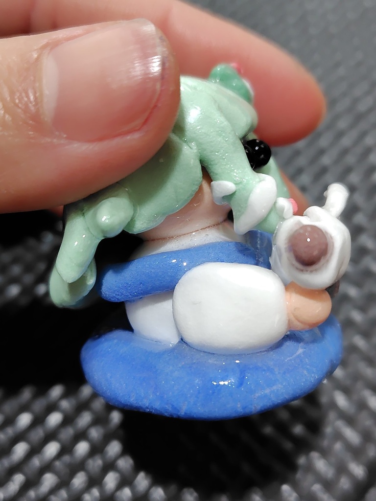 紙粘土 ハンドメイド 東方project 東風谷早苗 ストラップ フィギュア