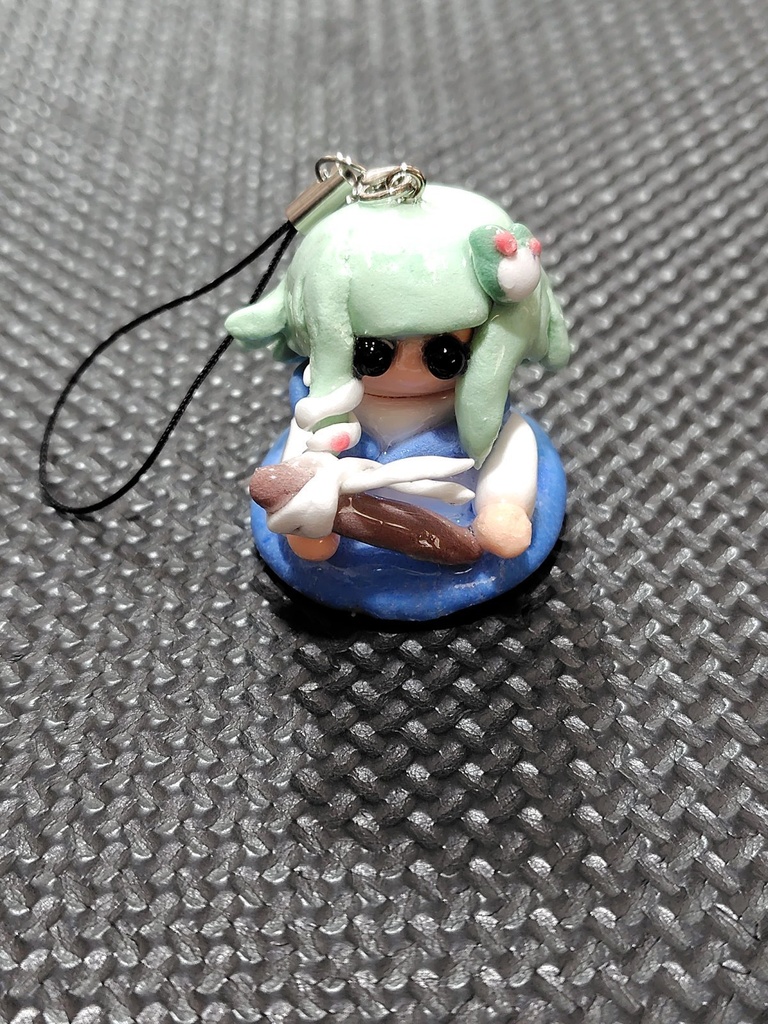 紙粘土 ハンドメイド 東方project 東風谷早苗 ストラップ フィギュア