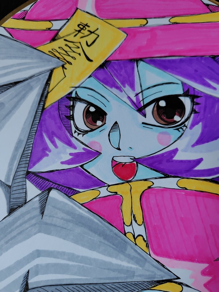 ヴァンパイアハンター レイレイ ファンアート 丸色紙