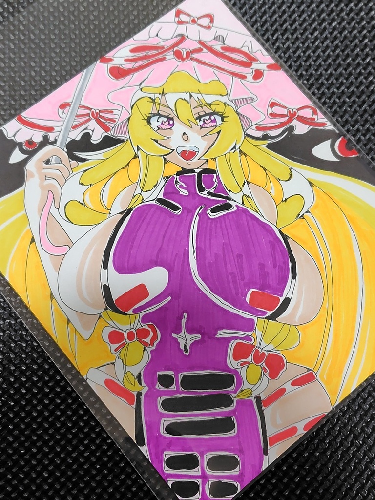 東方project　八雲紫　ゆかりん　原画イラスト　イラスト　ハート目　むちむち