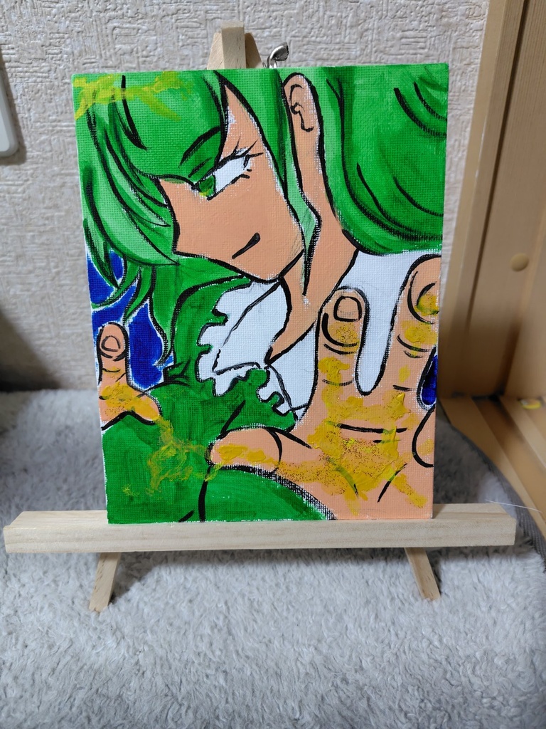 キャンバス絵　東方project　蘇我屠自古　水彩画
