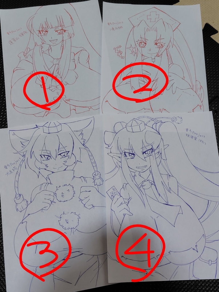 東方project　B5サイズ　原画イラスト　パステル風