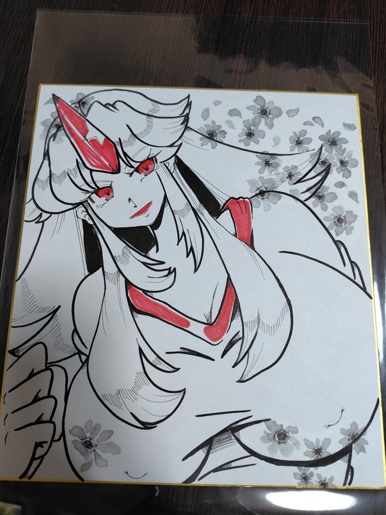 東方project 星熊勇儀 大色紙 【1色+スクリーントーン】