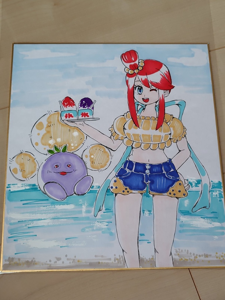 ポケモンEX　フロウ　大色紙　（少し難有り）