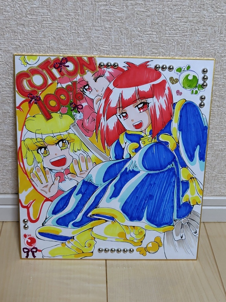 コットン100%　大色紙　コットンと妖精2人　少し難有り