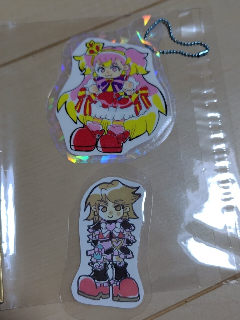 プリキュア 色紙とシャカシャカキーホルダー