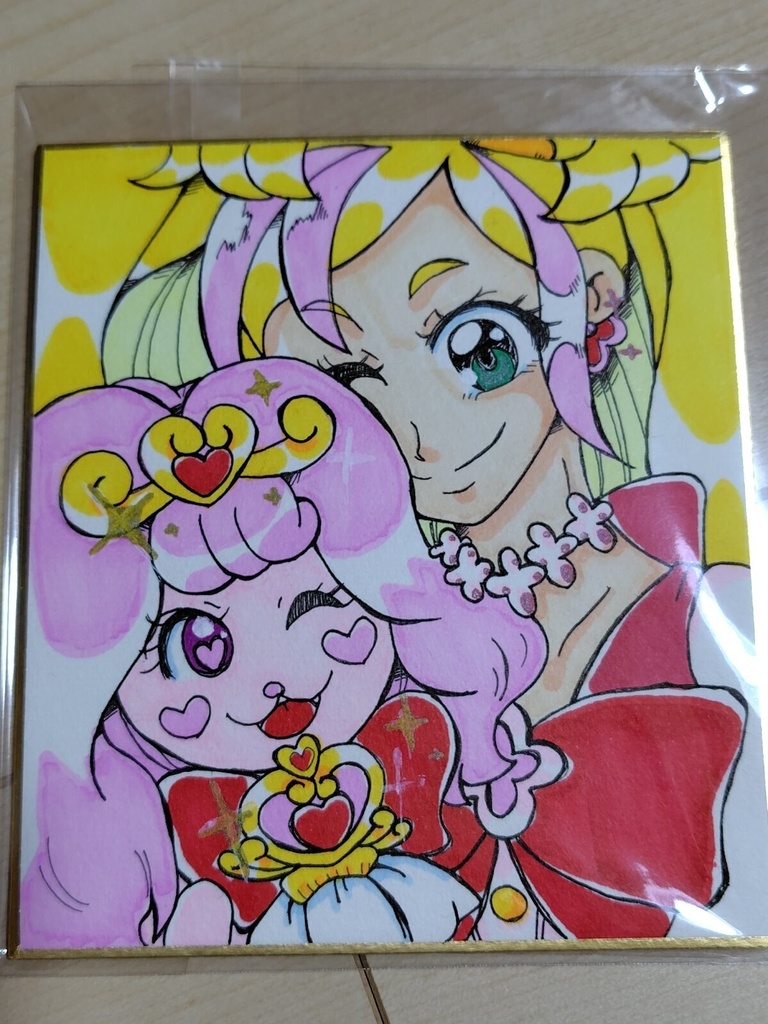 プリキュア 色紙とシャカシャカキーホルダー