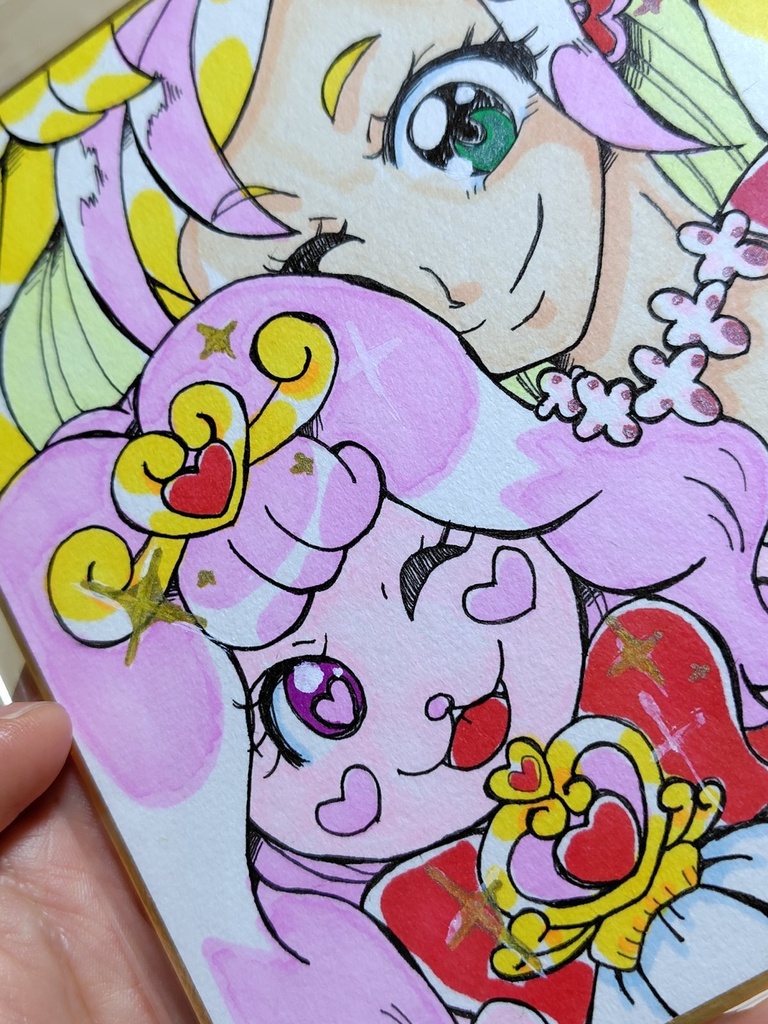 プリキュア 色紙とシャカシャカキーホルダー