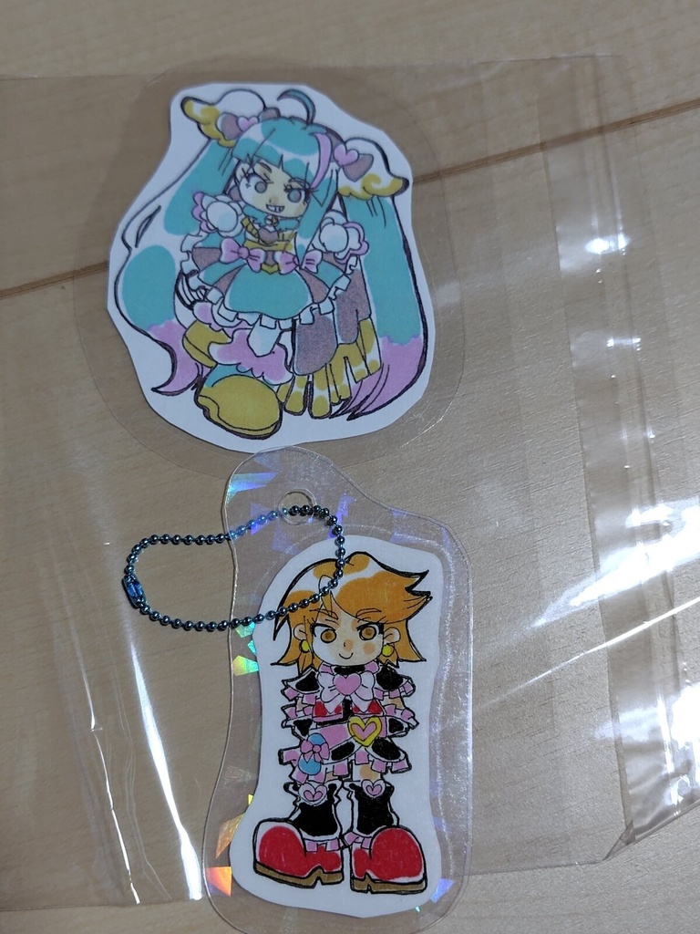 プリキュア 色紙とシャカシャカキーホルダー