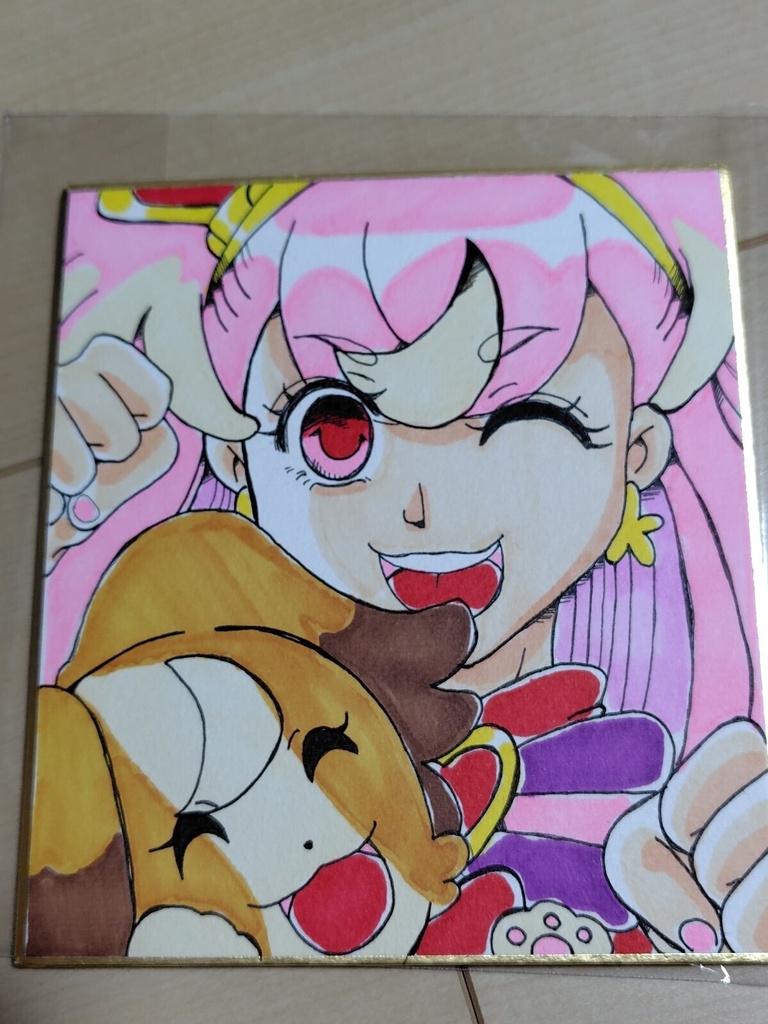 プリキュア 色紙とシャカシャカキーホルダー