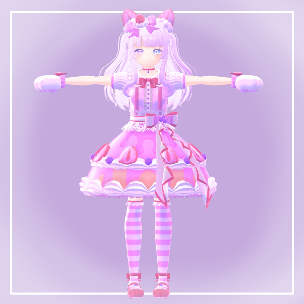 【ミラリスちゃん対応】あまあまいちごねこ