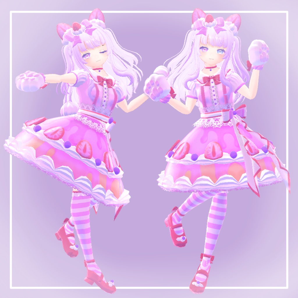 【ミラリスちゃん対応】あまあまいちごねこ