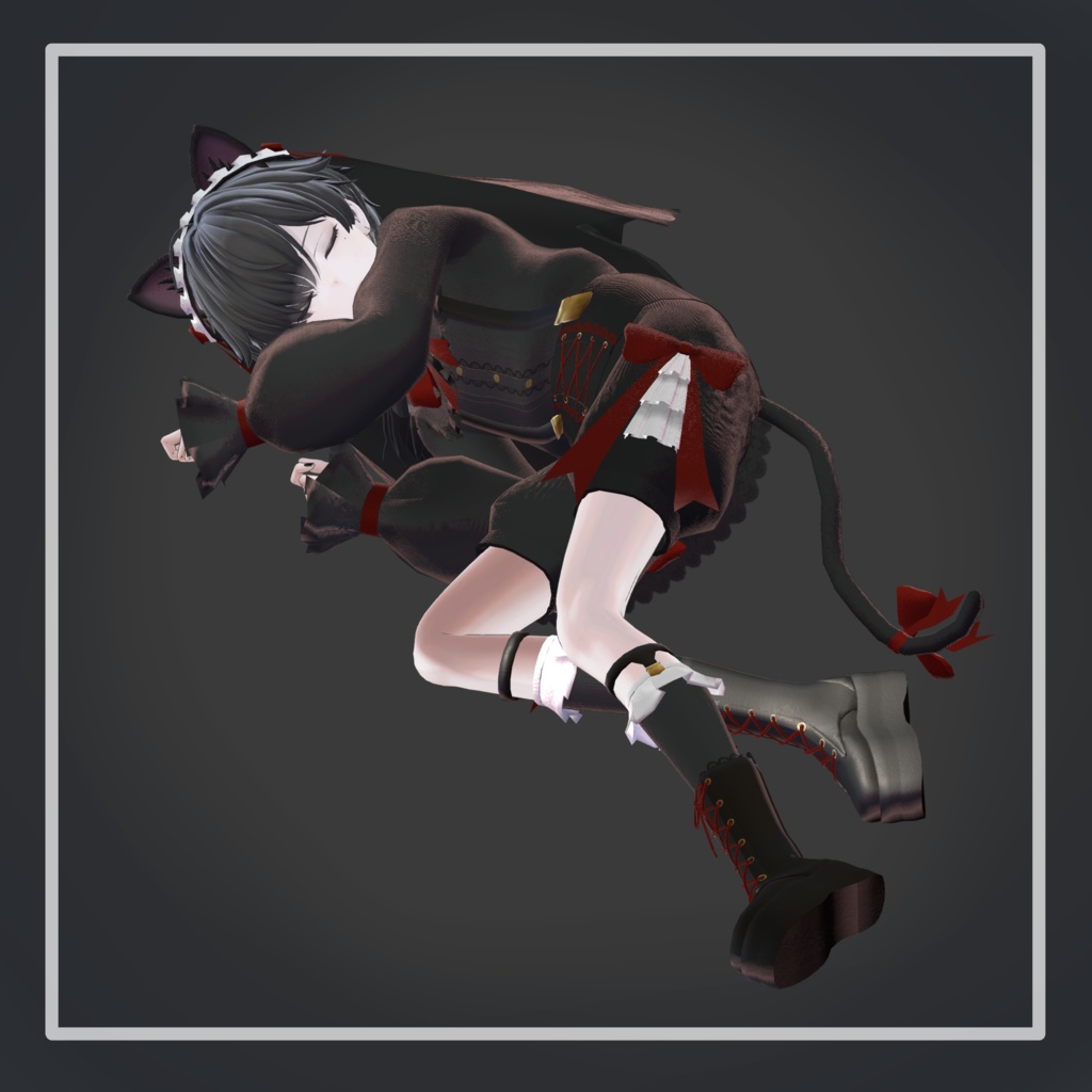 【+Head対応】black cat