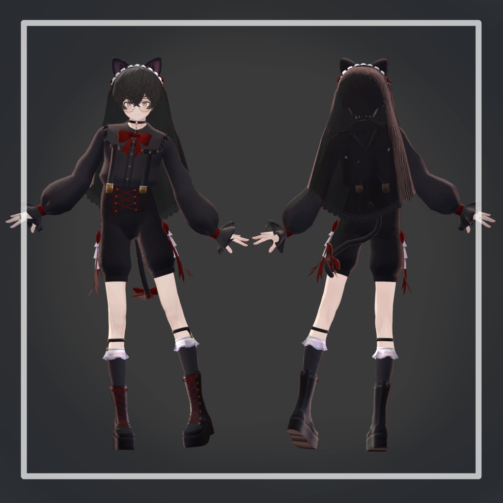 【+Head対応】black cat