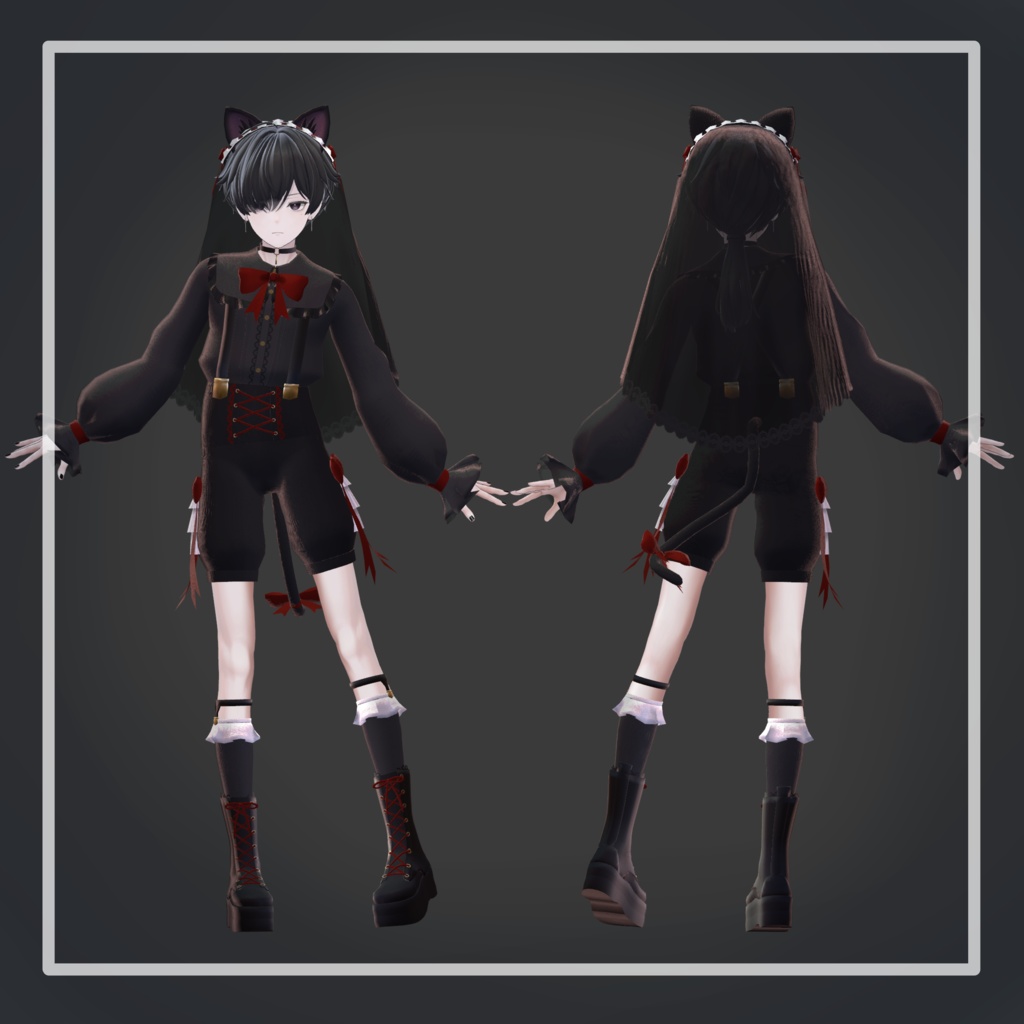 【+Head対応】black cat