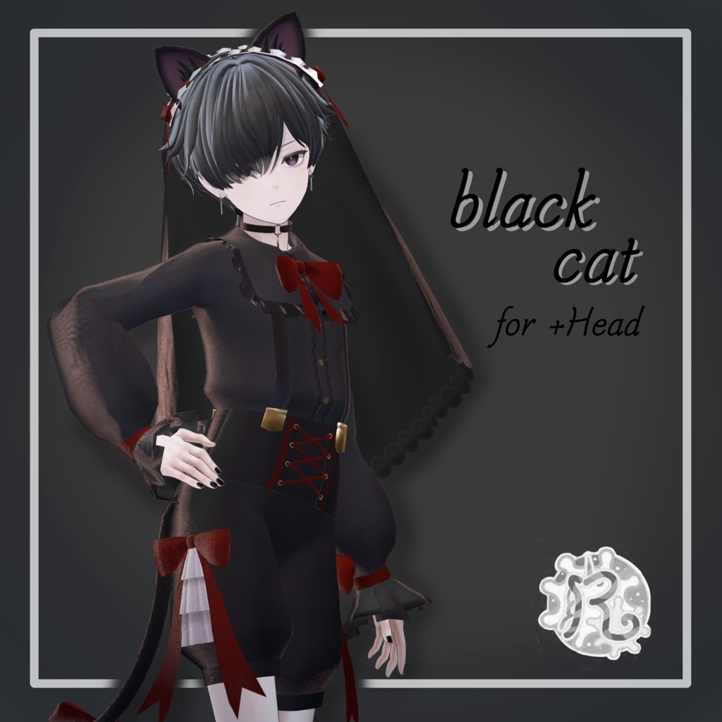 【+Head対応】black cat